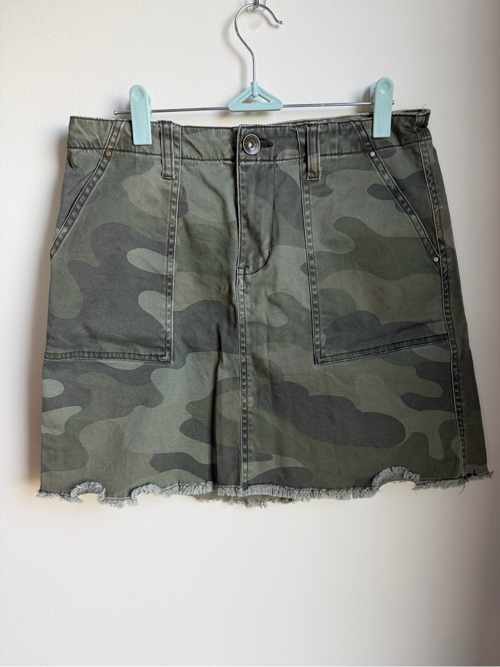 Natural Reflections Camo Utility Mini Skirt - Olive Green